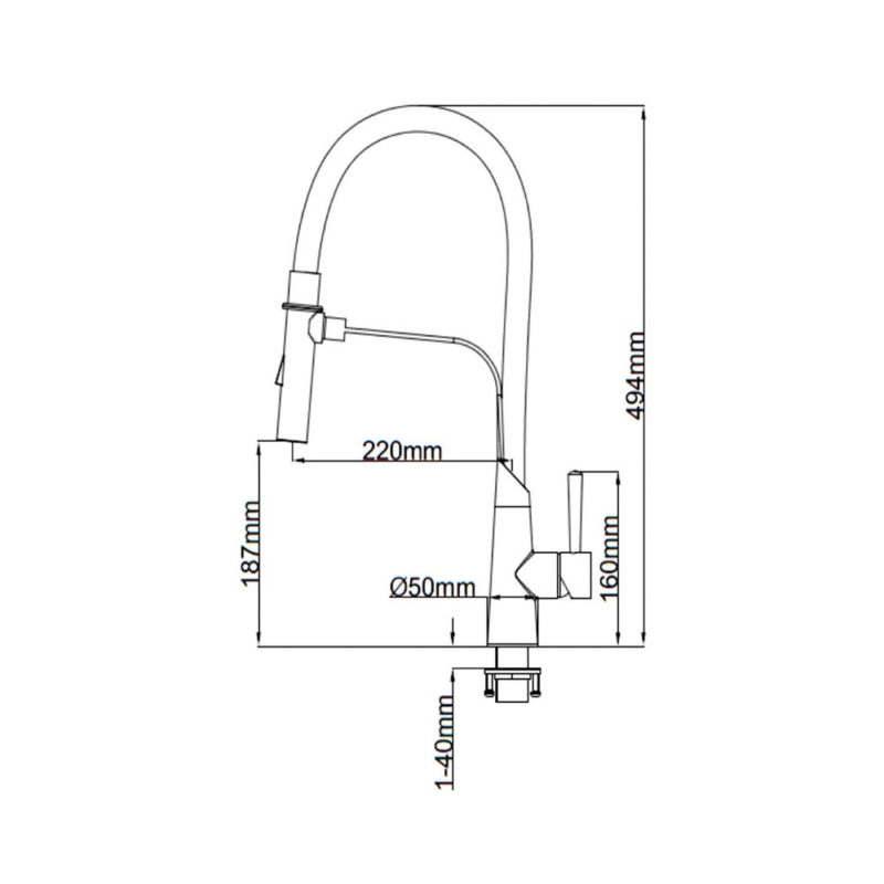 size of the magnetic kitchen faucet