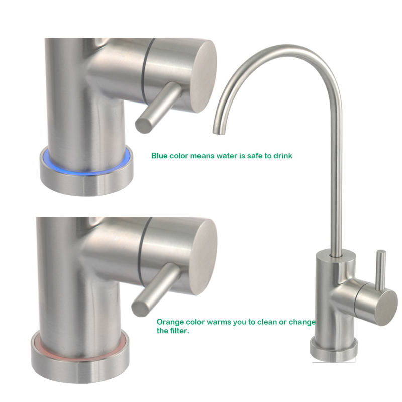 one way stainless steel Ro faucet with LED indicator for TDS value