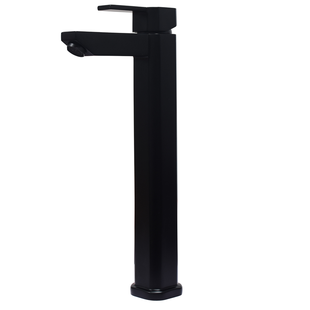 Latina Vessel Sink Single Hole Bathroom Faucet ,Matte Black