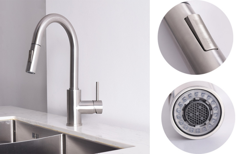 C-65F 2024 sento stainless steel kitchen faucet with magnetic pull down system