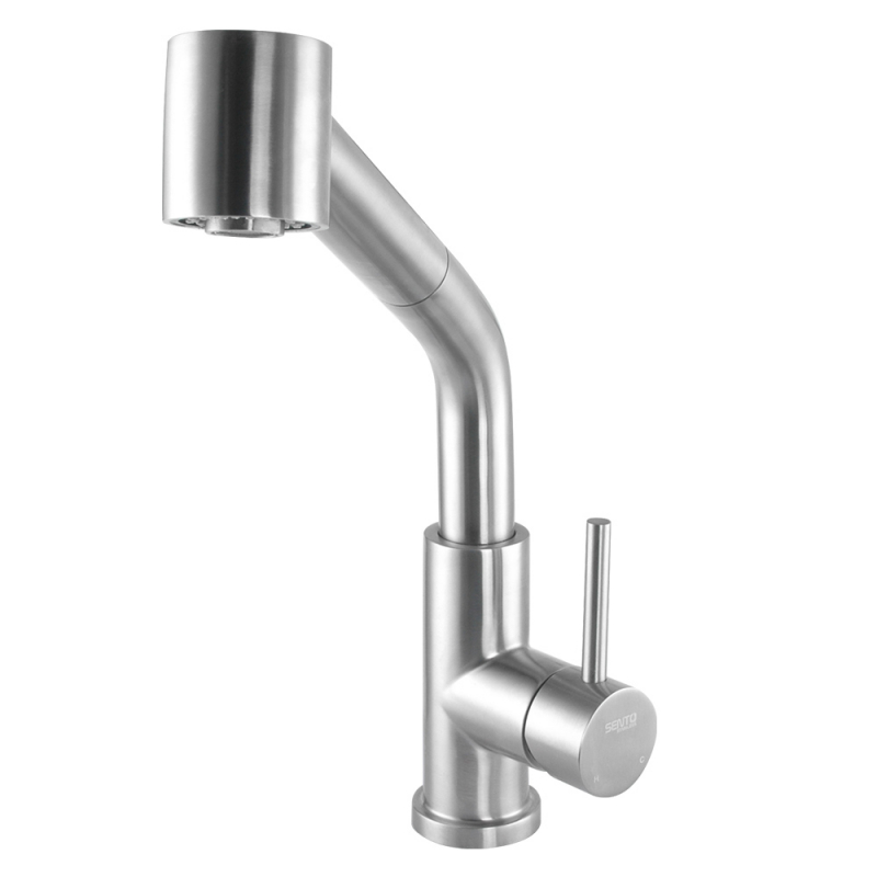 C-74 Sento stainless steel mid arc pull out kitchen faucet