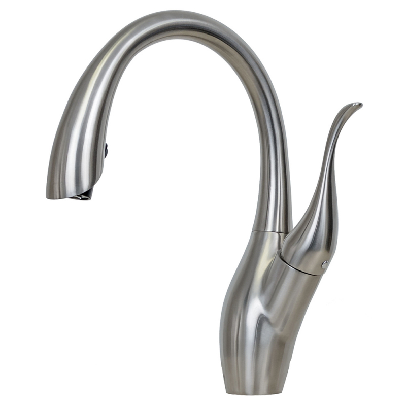 CYGNET stainless steel kitchen faucet,C-90 Sento Solid Stainless Steel preminum pull down kitchen faucet with elbow operation handle