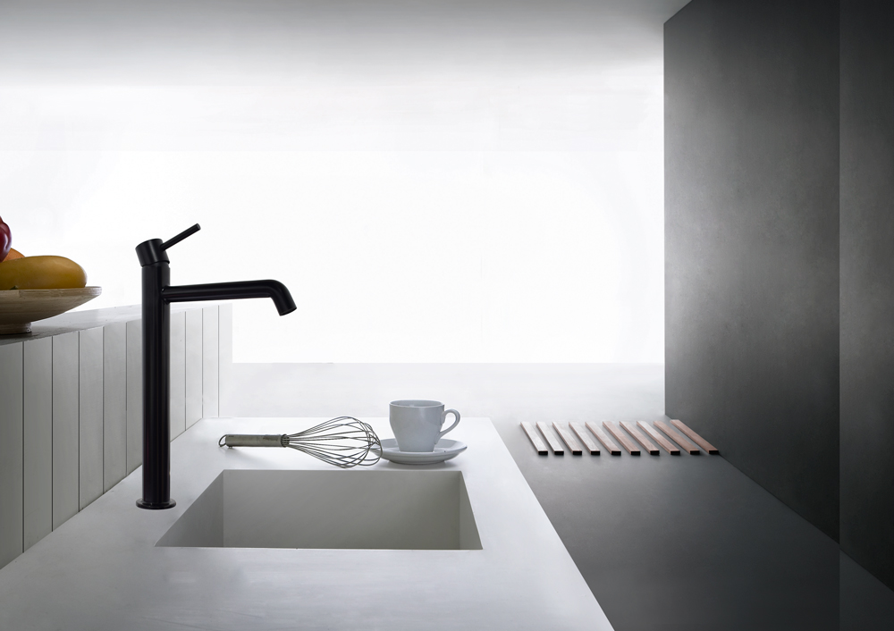 ultraminimal 316 stainless steel vanity faucet in matte black