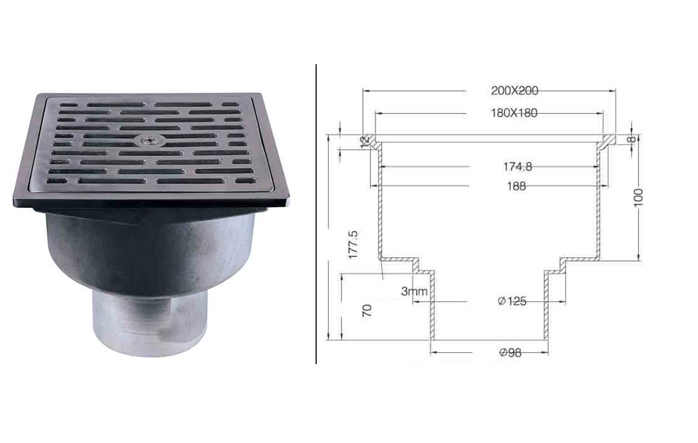 heavy duty stainless steel roof drains